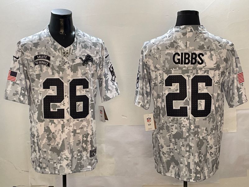 Men Detroit Lions #26 Gibbs Nike Arctic Camo 2024 Salute to Service Limited NFL Jersey style 3->dallas cowboys->NFL Jersey